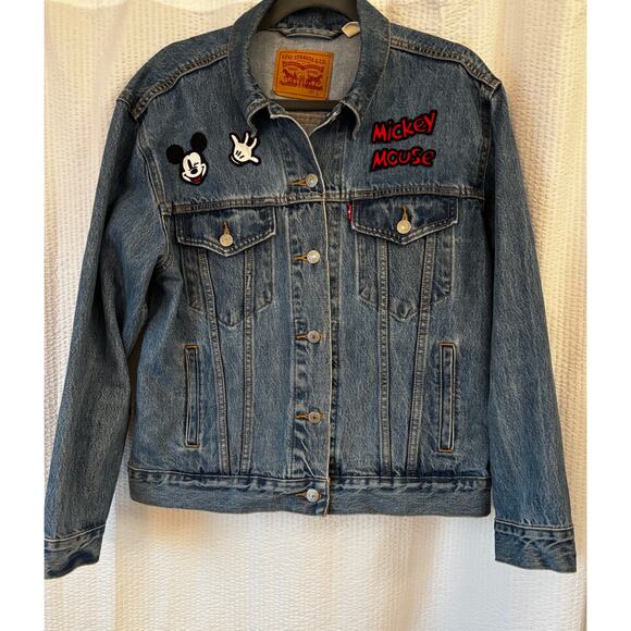 Levi's X Disney Mickey Mouse Women’s Denim Button Up Jacket Size L - Picture 1 of 15